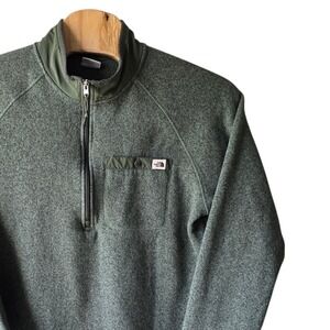 The North Face Mens Green Fleece Half Zip Pullover Sweatshirt Size XL